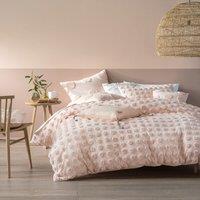 Linen House Haze Super King Duvet Cover Set Cotton Peach, Pink