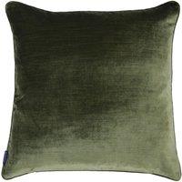 Paoletti Luxe Velvet Polyester Filled Cushion Olive, Green
