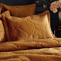 Paoletti Palmeria Oxford Pillowcase Polyester Cotton Gold, Gold