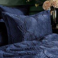 Paoletti Palmeria Oxford Pillowcase Polyester Cotton Navy, Blue