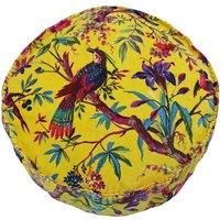 Paoletti Paradise Round Polyester Filled Cushion Cotton Yellow, Yellow