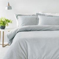 The Linen Yard Waffle King Duvet Cover Set Cotton Silver, Silver