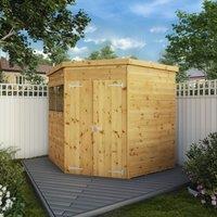 Mercia 7' x 7' Shiplap Corner Shed, Brown