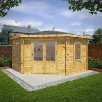 Mercia 4m x 4m 44mm Corner Cabin, Brown
