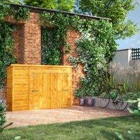 Power 8' x 2' Pent Bike Shed, Brown