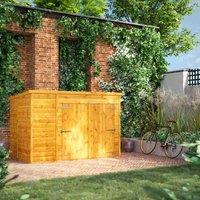 Power 8' x 5' Pent Bike Shed, Brown