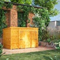 Power 8' x 6' Pent Bike Shed, Brown