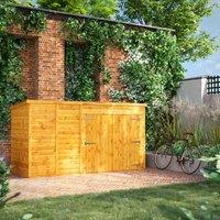Power 10' x 4' Pent Bike Shed, Brown