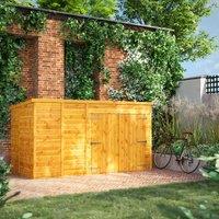 Power 10' x 5' Pent Bike Shed, Brown