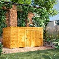 Power 10' x 6' Pent Bike Shed, Brown