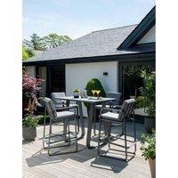 Handpicked Norfolk Collection Babingley Outdoor Bar Table With 4 Stool Chairs - Anthracite Grey, Grey