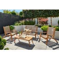 Norfolk Leisure Norfolk Collection Walden 4 Seater Folding Outdoor Lounge Set - Brown, Brown