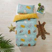 Little Furn. Wild Friends Toddler Duvet Cover Set Cotton Teal, Green