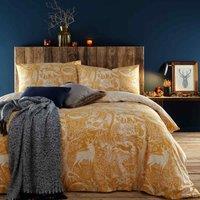 Furn. Winter Woods King Duvet Cover Set Cotton Polyester Ochre, Yellow