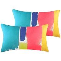 Evans Lichfield Aquarelle Twin Pack Polyester Filled Cushions Multi, Multi