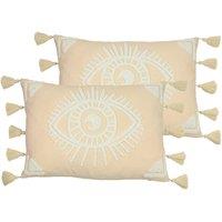 Furn. Ashram Eye Twin Pack Polyester Filled Cushions Blush, Pink