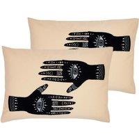 Furn. Ashram Hands Twin Pack Polyester Filled Cushions Blush, Pink