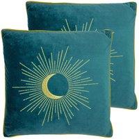 Furn. Astrid Twin Pack Polyester Filled Cushions Teal