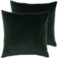 Furn. Aurora Twin Pack Polyester Filled Cushions Emerald, Green