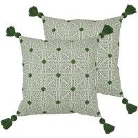 Furn. Chia Twin Pack Polyester Filled Cushions Sage