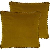 Furn. Cosmo Twin Pack Polyester Filled Cushions Ochre 45 x 45cm, Yellow