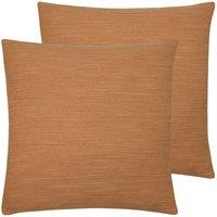 Evans Lichfield Dalton Twin Pack Polyester Filled Cushions Sienna, Orange