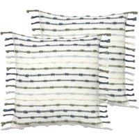 Furn. Dhadit Twin Pack Polyester Filled Cushions Natural/Grey, Cream