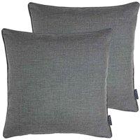 Paoletti Twilight Twin Pack Polyester Filled Cushions Silver, Silver