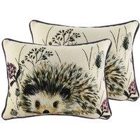 Evans Lichfield Elwood Hedgehog Twin Pack Polyester Filled Cushions Multi, Multi