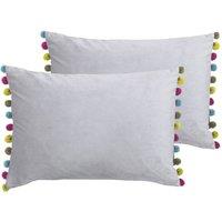 Paoletti Fiesta Twin Pack Polyester Filled Cushions Dove/Multi, Grey
