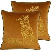 Furn. Forest Fauna Fox Twin Pack Polyester Filled Cushions Rust/Mink, Pink