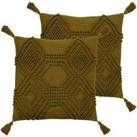 Furn. Halmo Twin Pack Polyester Filled Cushions Moss, Green