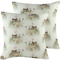 Evans Lichfield Hedgerow Mice Repeat Twin Pack Polyester Filled Cushions Multi, Multi
