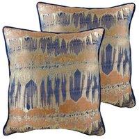 Evans Lichfield Inca Twin Pack Polyester Filled Cushions Royal, Blue