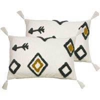 Furn. Inka Twin Pack Polyester Filled Cushions Natural, Cream
