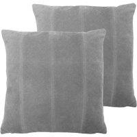 Paoletti Jagger Twin Pack Polyester Filled Cushions Grey, Grey