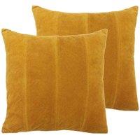 Paoletti Jagger Twin Pack Polyester Filled Cushions Ochre