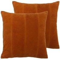 Paoletti Jagger Twin Pack Polyester Filled Cushions Rust