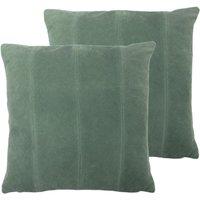 Paoletti Jagger Twin Pack Polyester Filled Cushions Sage