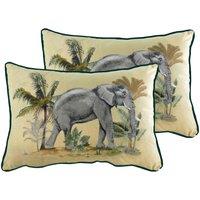 Evans Lichfield Kibale Elephant Twin Pack Polyester Filled Cushions Multi