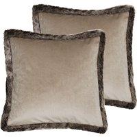 Paoletti Kiruna Twin Pack Polyester Filled Cushions Taupe, Cream