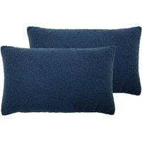 Evans Lichfield Malham Twin Pack Polyester Filled Cushions Royal 30 x 50cm, Blue