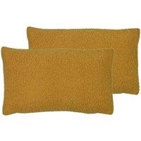 Evans Lichfield Malham Twin Pack Polyester Filled Cushions Saffron 30 x 50cm, Yellow