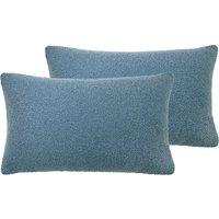Evans Lichfield Malham Twin Pack Polyester Filled Cushions Wedgewood 30 x 50cm, Blue