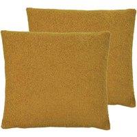 Evans Lichfield Malham Twin Pack Polyester Filled Cushions Saffron 50 x 50cm, Yellow