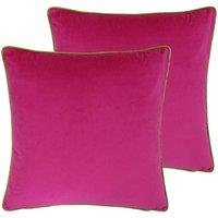 Paoletti Meridian Twin Pack Polyester Filled Cushions Hot Pink/Lime, Pink