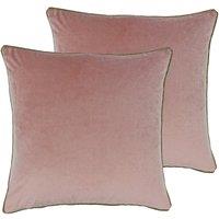Paoletti Meridian Twin Pack Polyester Filled Cushions Blush/Gold, Pink
