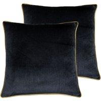 Paoletti Meridian Twin Pack Polyester Filled Cushions Black/Gold, Black
