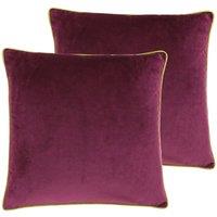 Paoletti Meridian Twin Pack Polyester Filled Cushions Maroon/Moss