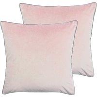 Paoletti Meridian Twin Pack Polyester Filled Cushions Blush/Grey, Pink